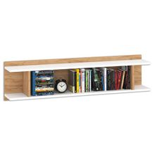 Нижегородмебель и К Полка Альба цвет дуб крафт золотой белый премиум ID - 295296