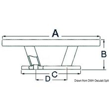 Osculati Nordik cleat mirror-polished AISI316 205 mm, 40.137.02