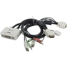 Переключатель Multico    EW-K1302DU    2-port DVI USB KVM Switch (клавиатураUSB+мышь USB+DVI+Audio, проводной ПДУ, кабели несъемные)