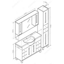 Бриклаер Мебель для ванной Бали 120 венге