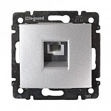 Розетка телефонная 1xRJ11 VALENA CLASSIC, алюминий |  код. 770138 |  Legrand