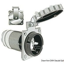 Osculati Marinco 3-wire bipolar monophase socket AISI 316, 14.487.06