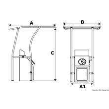 Osculati Aluminium professional T-Top 2000 x 1400 mm, 48.195.00
