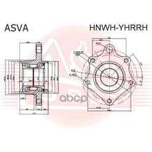 Ступица Колеса Комплект | Зад Прав | Honda  Element Yh2 2003-2005 ASVA арт. HNWHYHRRH
