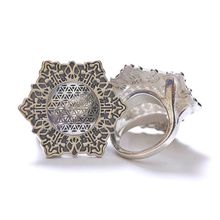 Кольцо серебряное flower of life