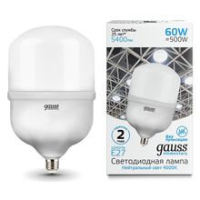 Gauss Лампа светодиодная Gauss Elementary LED T160 E27 60Вт 4000K 63226 ID - 430105