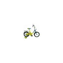 Велосипед 2-х колесный Navigator Ну, погоди!14 дюймов 12B-тип, багажник, страховочные колеса, алюминиевый обод, желтый синий, желтый