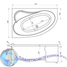 Акриловая ванна Aquanet Luna 155x100 L