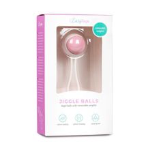 Easy toys Вагинальный шарик Jiggle Balls с петлёй (розовый с белым)