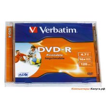 Диск DVD-R 4.7Gb Verbatim 16х  Jewel  Photo print (43521)