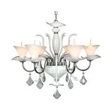 Подвесная люстра OML-774 хром белый хрусталь E14 6*40W 220V арт.OML-77403-06