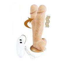 Adrien Lastic Телесный вибратор-ротатор на присоске Cesar Vibrator   Rotator - 17,5 см.