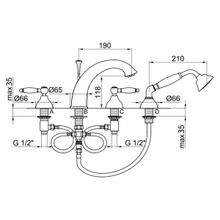 Webert Смеситель Alexandra AL730101015 хром, на борт ванны