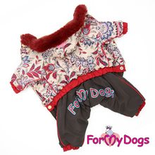 Зимний комбинезон для собак ForMyDogs беж коричневый для девочек FW454-2017 F