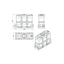 Емкость пластиковая прямоугольная SK 2000 л в обрешетке