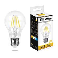 Feron Лампа светодиодная филаментная Feron E27 9W 2700K Шар Прозрачная LB-63 25631 ID - 255520