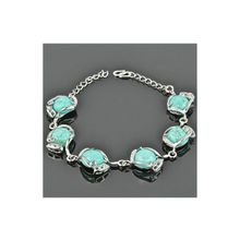 Бусики-Колечки Браслет прес.Бирюза "Вензель" арт. бП2681