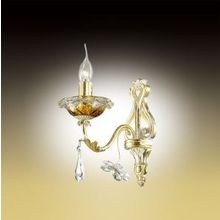 Бра декоративное "свеча" NOMENA золотисто-белый, прозрачный с янтарем E14 1*60W 2881 1W