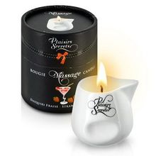 Массажная свеча с ароматом клубничного дайкири Bougie de Massage Daikiri Fraise - 80 мл. Белый