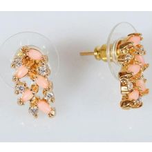 Серьги с кораллом "Косичка"