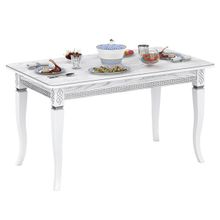 Дубодел Стол Роял 2 НР, цвет RAL9003, патинирование стола в цвет серебро ID - 288800