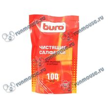 Чистящее средство влажные салфетки Buro "BU-Zscreen" запасной блок, для экранов и оптики (100шт. уп.) [74877]