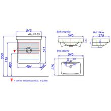 Aqwella Тумба с раковиной Аликанте 55 дуб седой