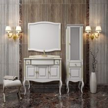 Opadiris Тумба с раковиной Лаура 100 белая, мраморная столешница
