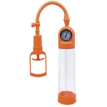 Оранжевая вакуумная помпа A-toys с манометром и прозрачной колбой Оранжевый