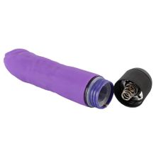 Фиолетовый вибратор-реалистик без мошонки - 14,5 см. Фиолетовый