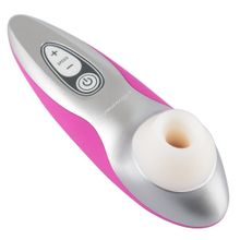 Womanizer Розово-серебристый бесконтактный стимулятор клитора Womanizer Pro 40 (розовый)