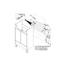 Triton Мебель для ванной Диана 60  L, удлиненное зеркало, ящик
