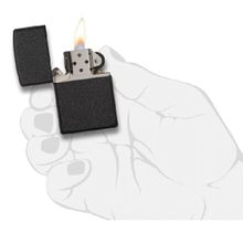 Зажигалка черная матовая Zippo с покрытием Black Crackle