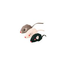 TRIXIE Набор игрушек для кошек "Мышь белая с оттопыренными ушами" 5см (12шт)