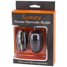 Черное виброяйцо с пультом ДУ LUXURY POWER REMOTE BULLET (225094)