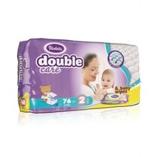 Violeta Double Care 2 (3-6 кг) 76 шт и влажные салфетки