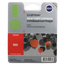Картридж струйный Cactus CS-EPT0547 красный для Epson Stylus Photo R800 R1800 (16.2мл)