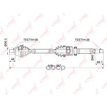 Привод В Сборе | Перед Прав| LYNXauto арт. CD1008