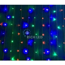 Rich LED RL-C2*3C3-T M Уличный светодиодный Занавес 2x3 м, мульти, 8 режимов, провод прозрачный