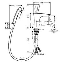 Смеситель Hansgrohe PuraVida 15275400 для раковины с гигиеническим душем