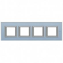 Рамка 4 поста AXOLUTE, горизонтальная, голубой |  код. HA4802M4HVZS |  Bticino