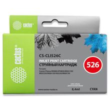Картридж струйный Cactus CS-CLI526C голубой (500стр.) для Canon PIXMA iP4850 MG5250 MG5150 iX6550 MX