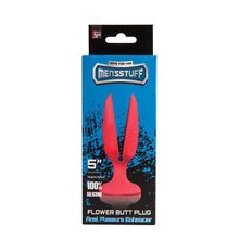 Красная пробка-бутон MENZSTUFF FLOWER BUTT PLUG 5INCH - 13,5 см.