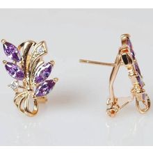 Серьги с аметистом "эффект бабочки"