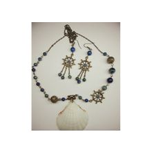 "у синего моря" набор = колье + сережки