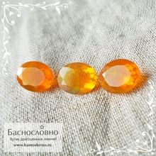 Гарнитур три огненных опала из Эфиопии огранка овал 8,64x7 8,84x6,95 8,88x6,96мм 2,96 карата