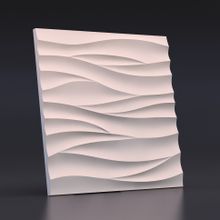 Стеновая гипсовая 3D панель – Острые волны, 500х500mm