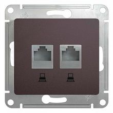 Розетка компьютерная 2xRJ45 Cat.5 GLOSSA, графит |  код. GSL001385KK |  Schneider Electric