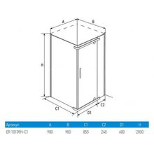 Душевое ограждение Erlit ER10109H-C1 (90x90x200)