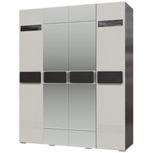 Мэри-Мебель Шкаф 4-х дверный с зеркалами Престиж цвет венге цаво жемчужный лён ID - 292703